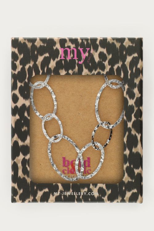 Bold long oval chain  necklace "hammered" | My Jewellery