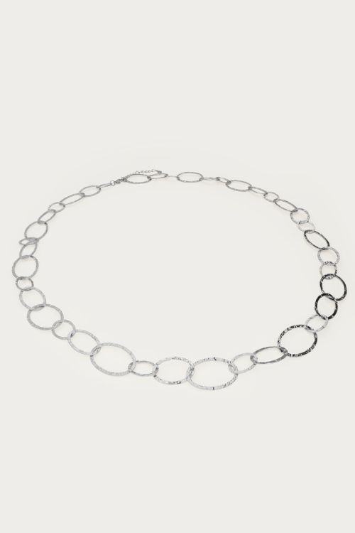Bold long oval chain  necklace "hammered" | My Jewellery