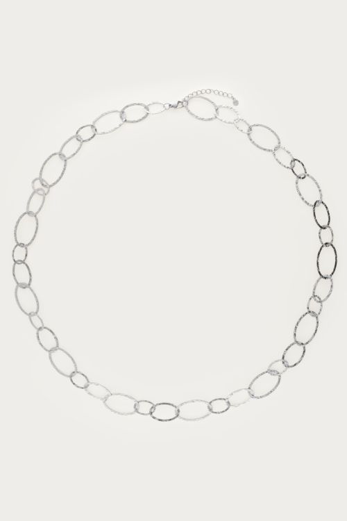 Bold long oval chain  necklace "hammered" | My Jewellery