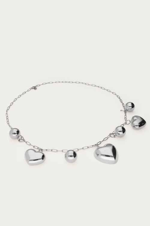 Bold chain necklace with hearts and beads | My Jewellery