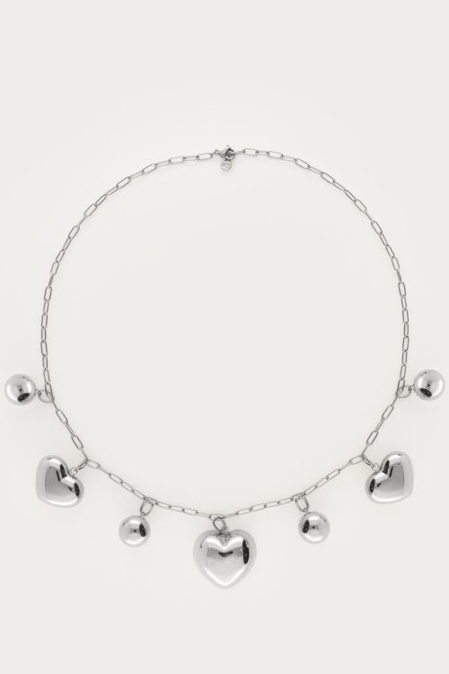 Bold chain necklace with hearts and beads | My Jewellery