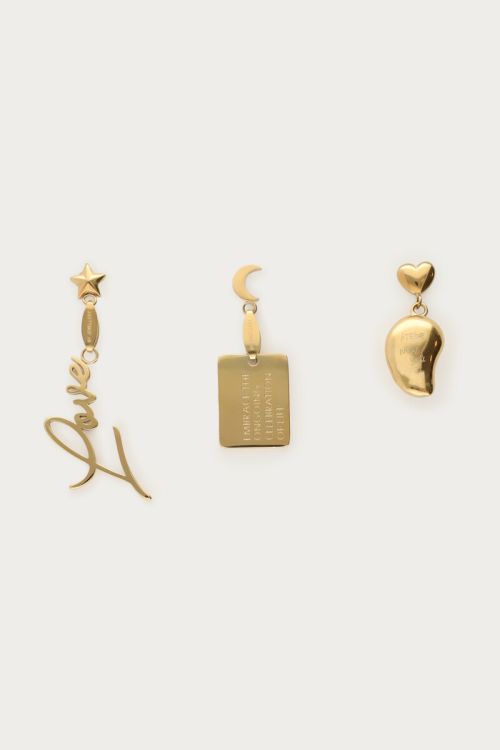 Bold set of three stud earrings