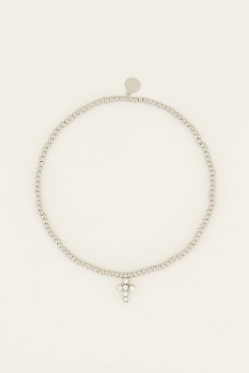 Bold Spirit elastische armband met strass kruis | My Jewellery