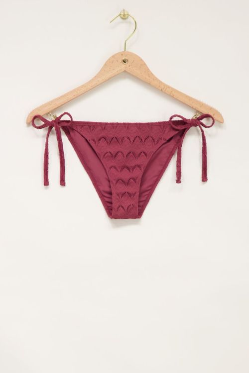 Bordeauxfarbene Boho Bikini Hose