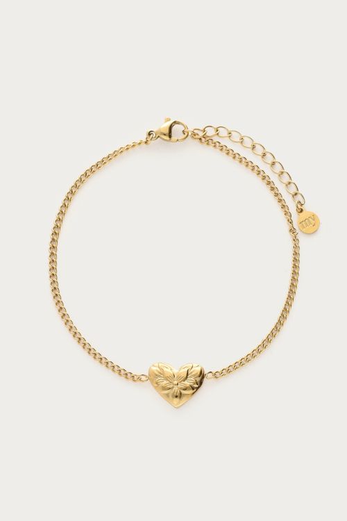 Botanical armband met bloemen hart