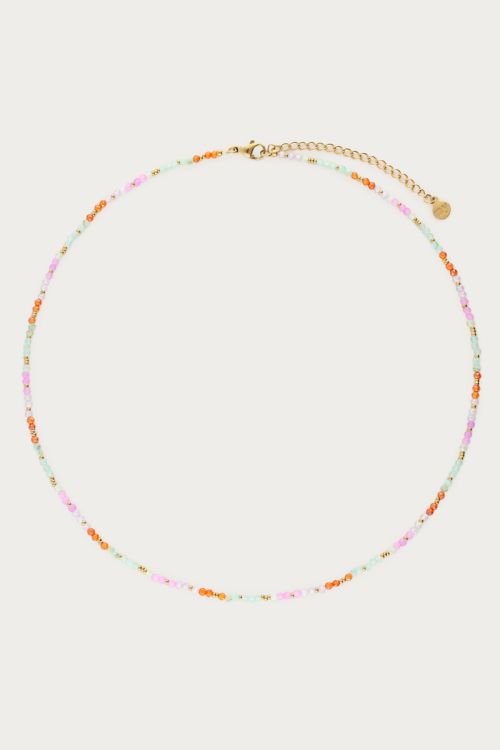 Botanical necklace with blue beads