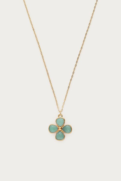 Botanical necklace with light blue clover | My Jewellery