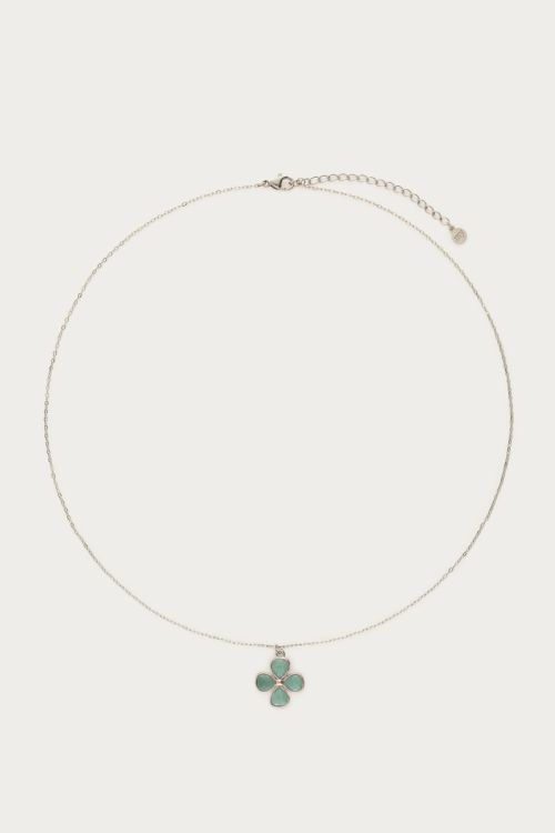 Botanical necklace with light blue clover | My Jewellery