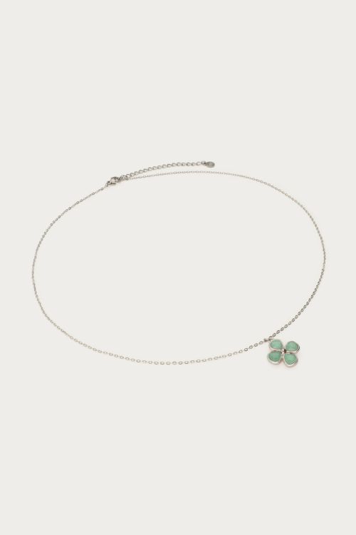 Botanical necklace with light blue clover | My Jewellery