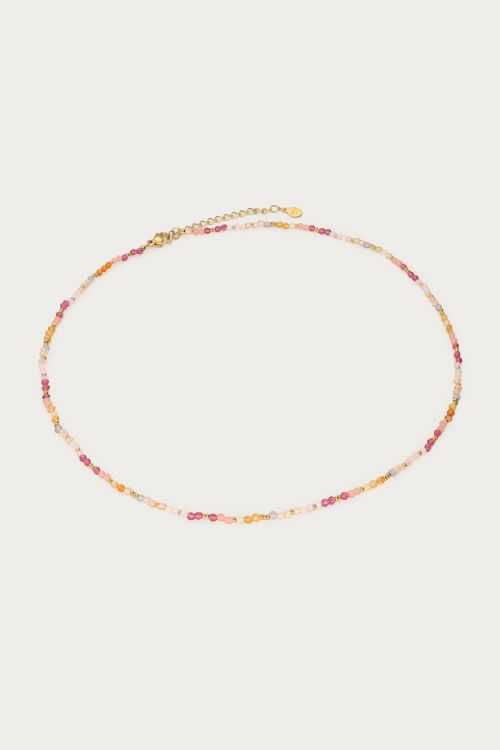 Botanical necklace with pink beads  | My Jewellery