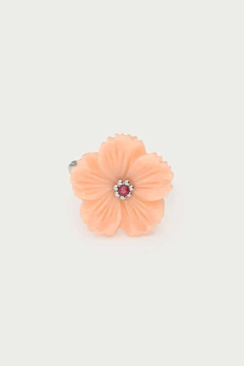 Botanical ring with peach flower | My Jewellery