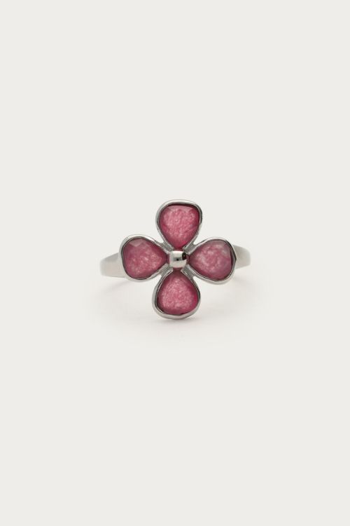 Botanical ring with pink clover | My Jewellery