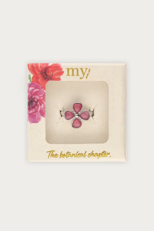Botanical ring with pink clover | My Jewellery