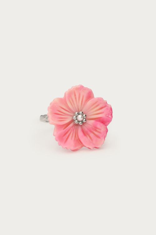 Botanical ring with pink flower | My Jewellery