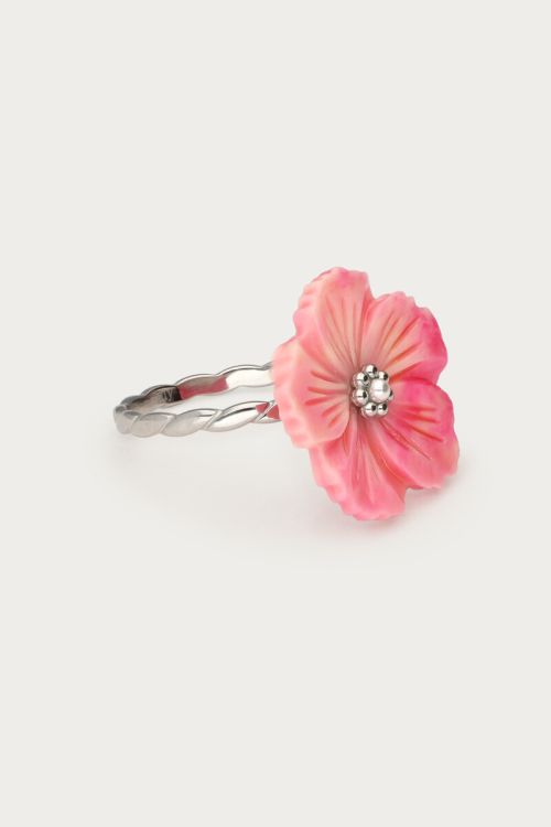 Botanical ring with pink flower | My Jewellery