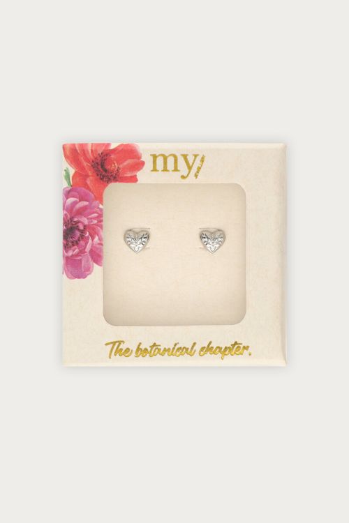 Botanical studs floral heart mini | My Jewellery
