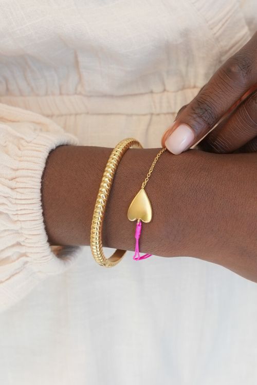 Bracelet pink rope with heart | My Jewellery