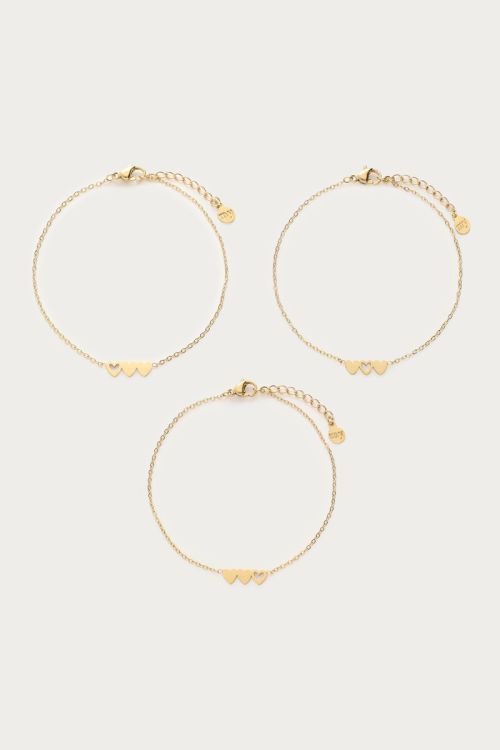Bracelet set triple heart