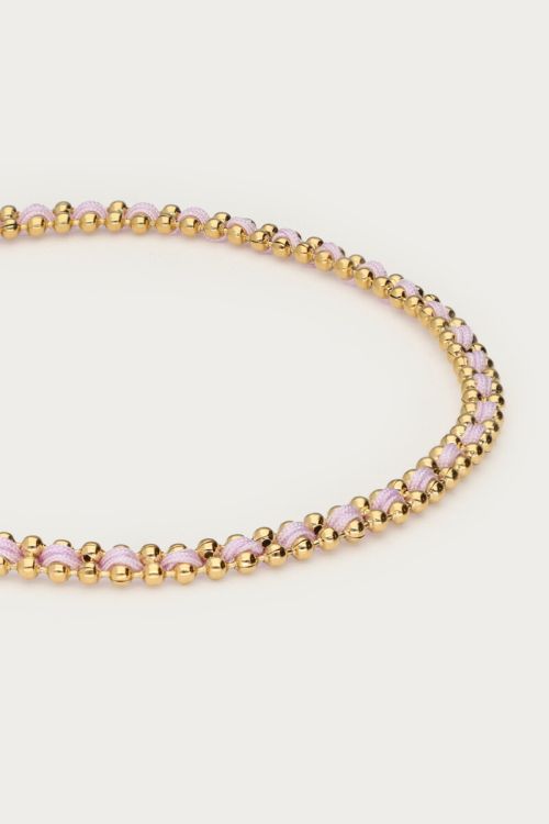 Bracelet with ball chain & lilac cord | My Jewellery
