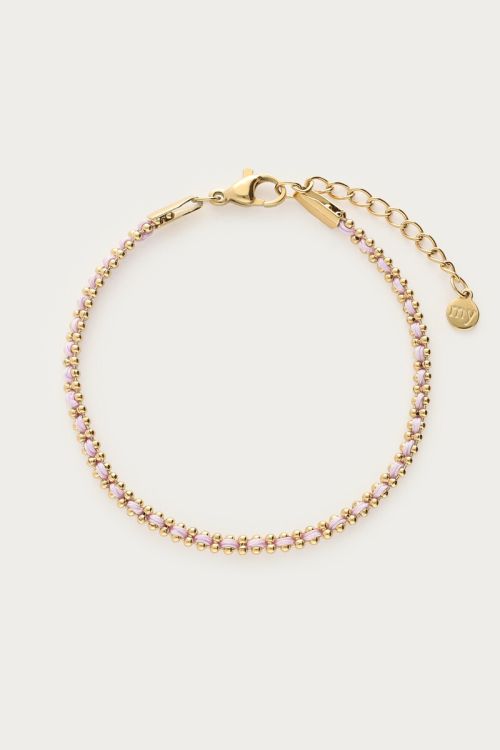 Bracelet with ball chain & lilac cord | My Jewellery