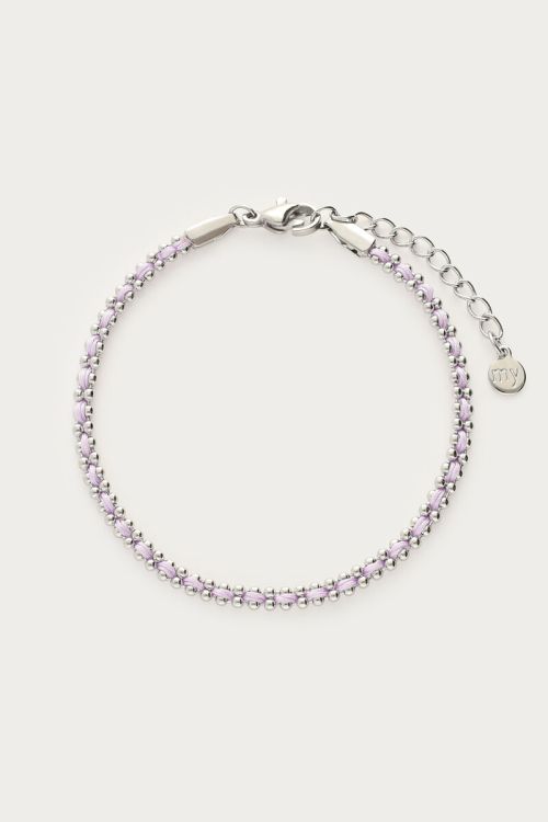 Bracelet with ball chain & lilac cord | My Jewellery