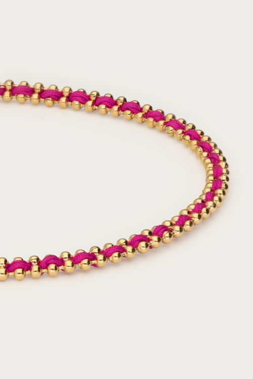 Bracelet with ballchain & pink cord | My Jewellery