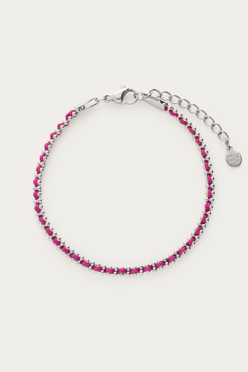 Bracelet with ballchain & pink cord | My Jewellery