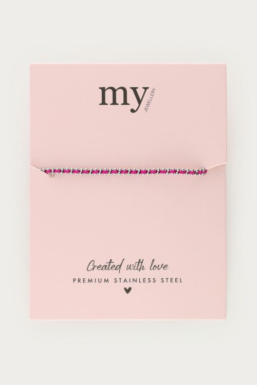 Bracelet with ballchain & pink cord | My Jewellery