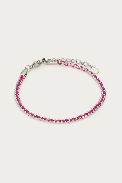 Bracelet with ballchain & pink cord | My Jewellery