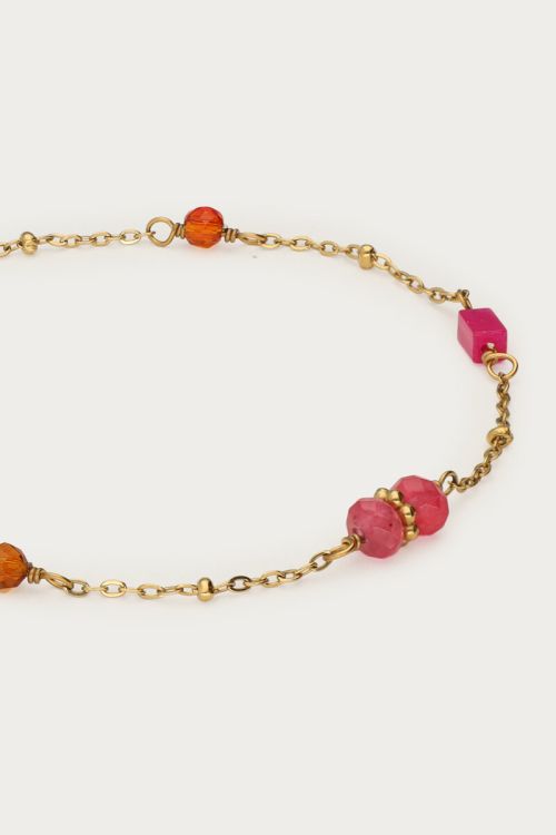 Bracelet with polka dots & pink beads | My Jewellery