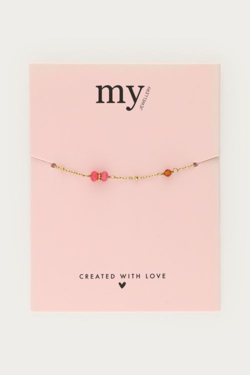 Bracelet with polka dots & pink beads | My Jewellery