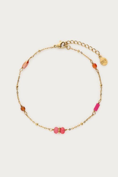 Armband mit Kugeln und pinken Perlen