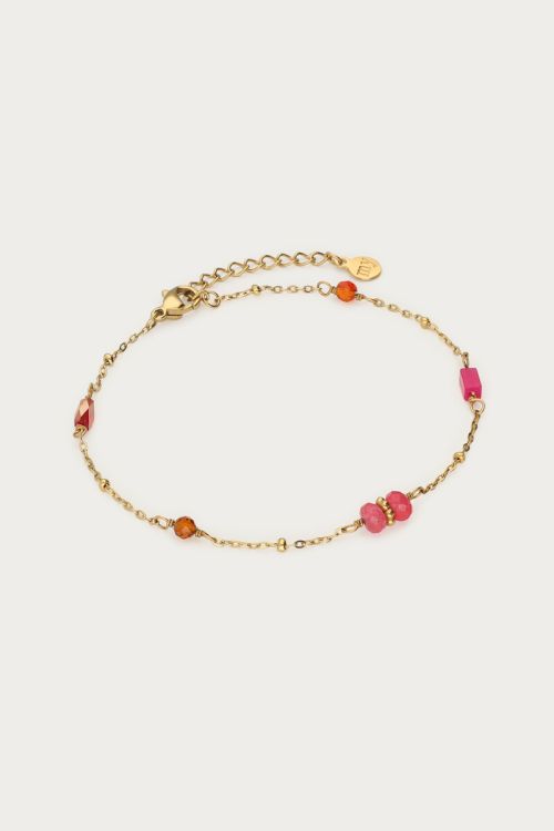 Bracelet with polka dots & pink beads | My Jewellery