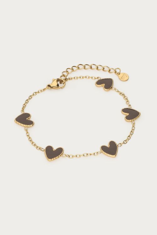 Bracelet with brown hearts | My Jewellery