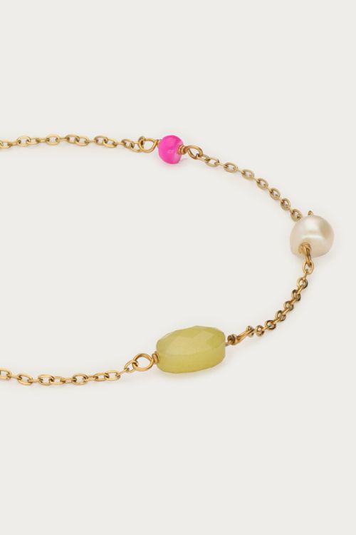 Bracelet with freshwater pearls & multicoloured beads | My Jewellery