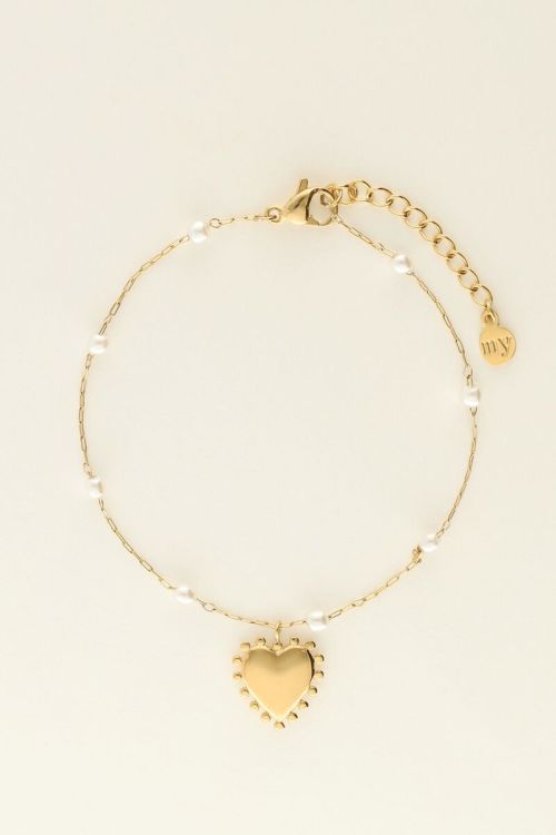 Bracelet with heart charm & pearls | My Jewellery