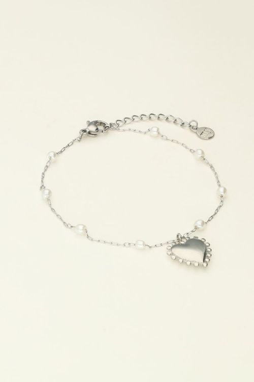 Bracelet with heart charm & pearls | My Jewellery