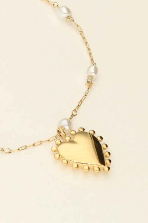 Bracelet with heart charm & pearls | My Jewellery