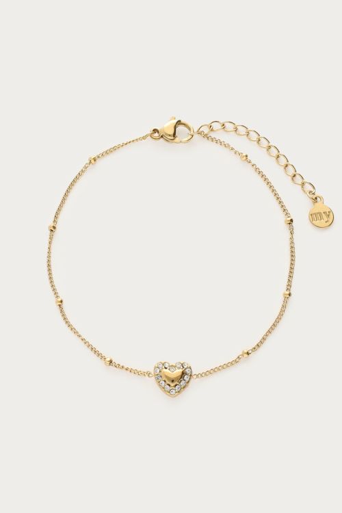 Bracelet with heart & rhinestone details | My Jewellery