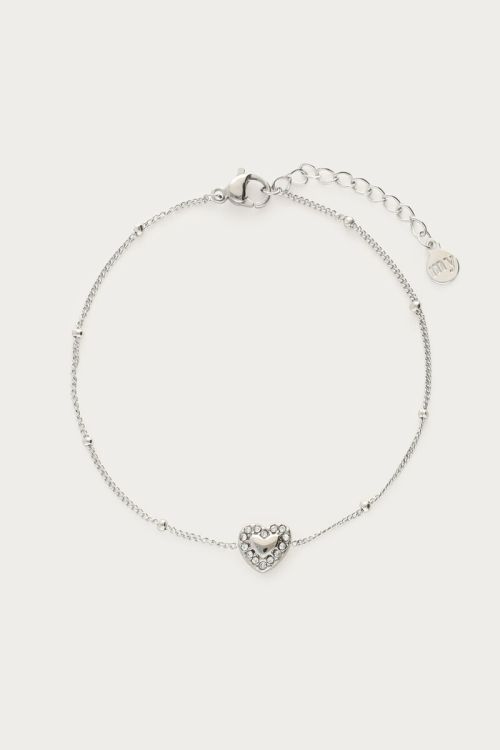 Bracelet with heart & rhinestone details | My Jewellery