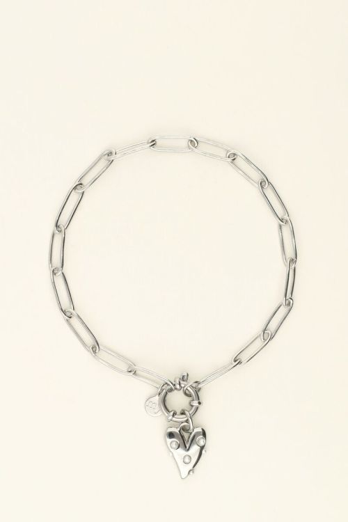 Brass armband met edelsteen- vogel liefde