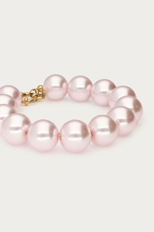 Bracelet with light pink glass pearls | My Jewellery