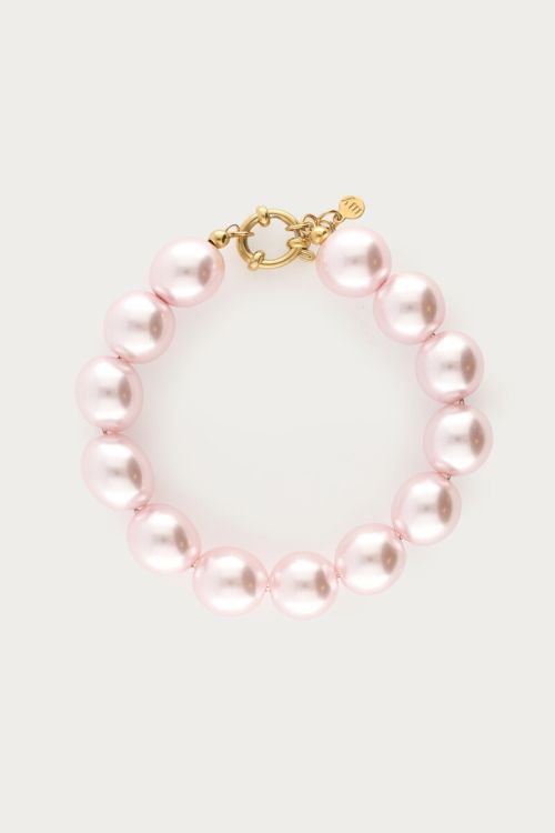 Armband met licht roze glas parels