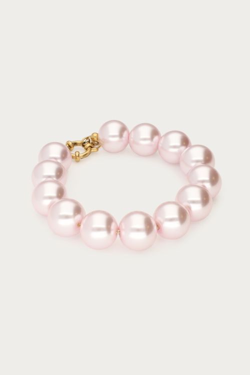 Bracelet with light pink glass pearls | My Jewellery