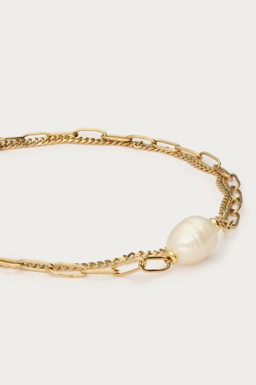 Bracelet with chain & freshwater pearl | My Jewellery