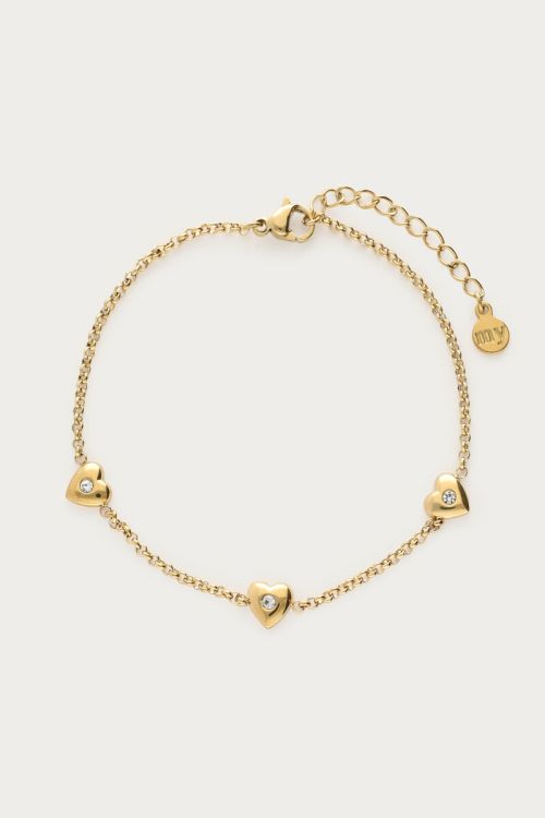 Bracelet avec mini-cœurs et strass