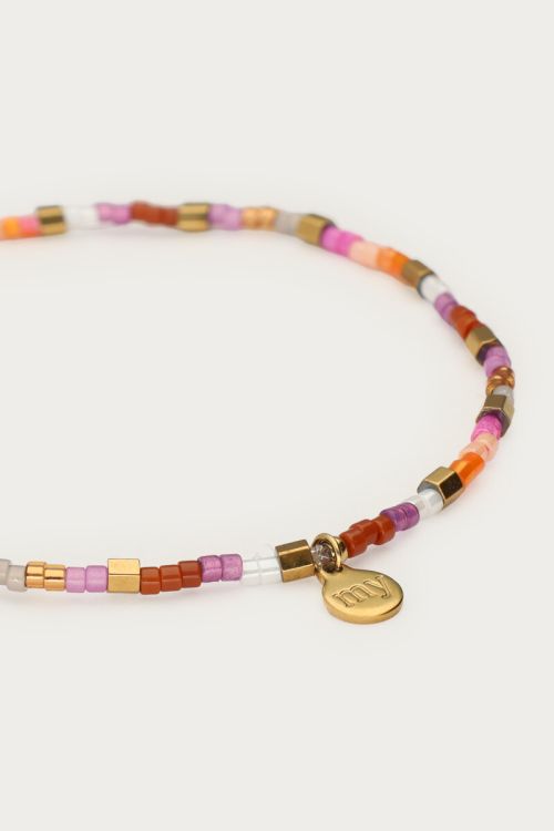 Bracelet with orange & pink Miyuki beads | My Jewellery