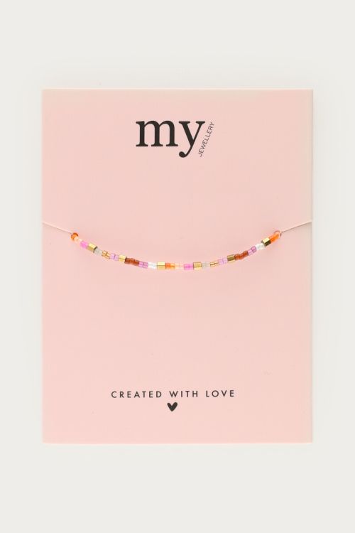 Bracelet with orange & pink Miyuki beads | My Jewellery