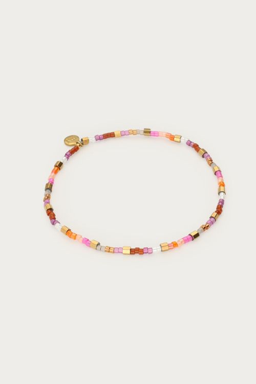 Bracelet with orange & pink Miyuki beads | My Jewellery