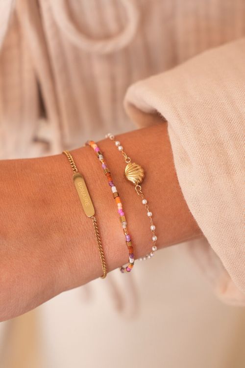 Bracelet with orange & pink Miyuki beads | My Jewellery